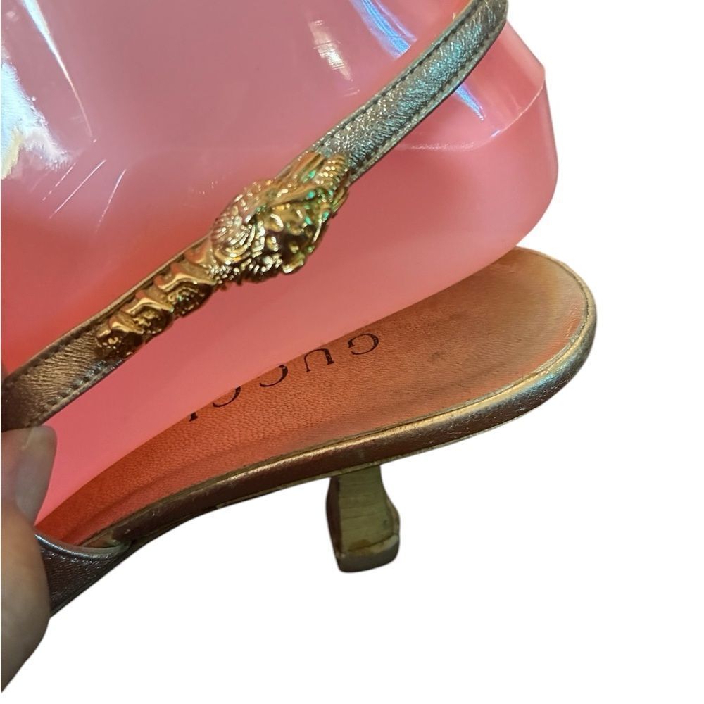 Gucci Shoes Gold and Black Heels Woman’s Size 6.5 Wide - Picture 8 of 16
